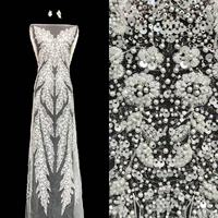 Nouvelle mode Émirats arabes unis Dubaï Tissu en dentelle de luxe Broderie artisanale Dentelle perlée avec paillettes Autriche Robe de mariée