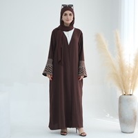 Abaya turque, kaftan, design palestinien kufiyah, broderie, cardigan, vêtements islamiques, robe en crêpe à la vente chaude pour femmes L250