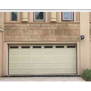 Porte <span class=keywords><strong>de</strong></span> <span class=keywords><strong>garage</strong></span> sectionnelle motorisée <span class=keywords><strong>de</strong></span> sécurité avec protection anti-étranglement, panneau supérieur en acier coloré pour <span class=keywords><strong>portail</strong></span> <span class=keywords><strong>de</strong></span> maison - Product Image 2