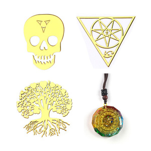 XINCHOUT Hình Học Thiêng Liêng Dán Đồng Dán Đề Can, Kim Tự Tháp Dán Bộ Dụng Cụ Nhựa, Khuôn Nhựa Silicone Craft (Vàng - Product Image 2