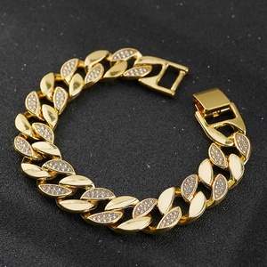 Nueva Pulsera de Cadena Cuadrada con Cristales de Imitación y Baño de Oro Rosa de la Marca de Moda, Inspirada en Hip Hop, para Hombre y Mujer, de Aleación de Zinc - Product Image 3