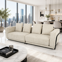 Einzigartiges Design Stoff-Ecksofa Modulares Sofa Schwarzer Metallrahmen für Moderne Heimwerkstatt Lounge-Möbel