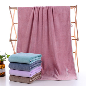 Serviette de bain Kim Ryan 70x140cm en microfibre douce, absorbante, séchage rapide, grande taille pour adulte, rose, vert, bleu, violet, marron - Product Image 1