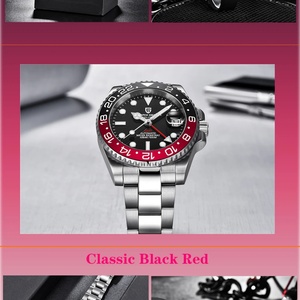 Montre mécanique pour homme PAGANI DESIGN New CN/GUA NH34, luxe, verre saphir, revêtement anti-reflet, acier inoxydable, 10 bars d'étanchéité. - Product Image 2