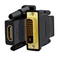 Adaptador convertidor macho DVI a HDMI hembra, conector chapado en oro HDMI a DVI 24 + 1, adaptador DVI a HDMI