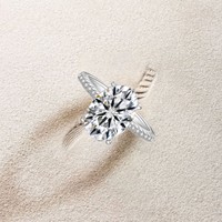 Bague en argent sterling S925 avec moissanite ovale de 5 carats en forme d'œuf de pigeon, bijoux en argent avec un style de luxe léger, fabriquée par l'usine de bijoux MuShan