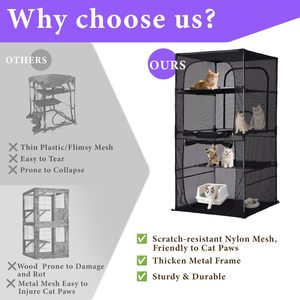 Catio <strong>Outdoor</strong> Waterproof <strong>Cat</strong> <strong>Enclosure</strong> 61.4" H 4-Tier Perches <strong>Cat</strong> Patio Playpen Kitten Kennel for Indoor/<strong>Outdoor</strong> Use - Product Image 2