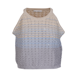 Maglione lavorato a maglia da <span class=keywords><strong>donna</strong></span> estivo stile Casual elastico e traspirante con girocollo lavorato a maglia - Product Image 2