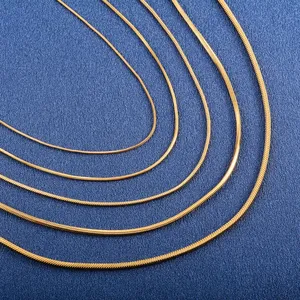 <span class=keywords><strong>Collana</strong></span> <span class=keywords><strong>Lunga</strong></span> a Catena Quadrata in Acciaio Inox, Larghezza 0.9/1.2/1.5/2.0/2.4mm, per Uomo e Donna, Colore <span class=keywords><strong>Oro</strong></span>/Argento - Product Image 4