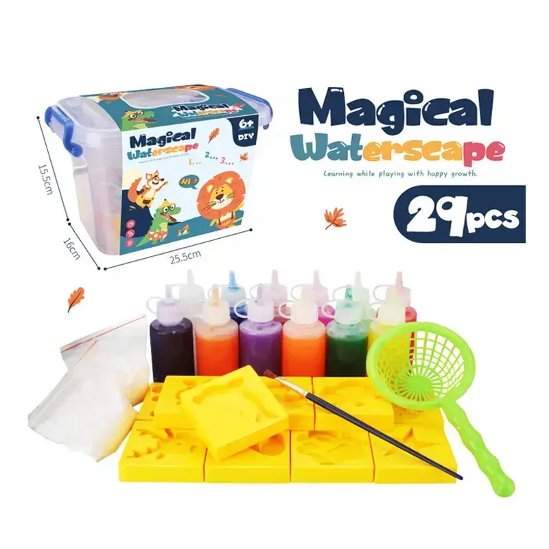 Kinder 29 Stuks Water Sprit Steel Handgemaakt Dier 3d Model Schimmel Waterscape Gekleurde Gels Wetenschap Experiment Kits Educatief Speelgoed