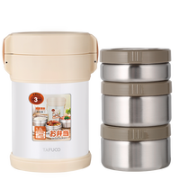 Boîte à lunch écologique en acier inoxydable, garde au chaud 24 heures, récipient de stockage alimentaire, 1,5 L, boîte à lunch thermique à 3 couches
