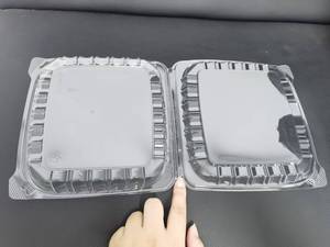 Contenants à emporter en <span class=keywords><strong>plastique</strong></span> transparent, barquettes carrées jetables à couvercle articulé pour tranches de gâteau, avec couvercles transparents - Product Image 4