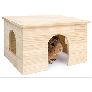 Chinchilla artesanal de madera y conejillos de indias escondite casa de madera con letrero de pared de ventana para <span class=keywords><strong>cabaña</strong></span> de cerdos - Product Image 1