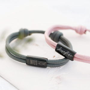 CYNYA Bracciale da <span class=keywords><strong>Uomo</strong></span> Personalizzabile in Acciaio Inossidabile con Corda da Vela, Charm Personalizzato, Gioiello alla Moda, Regalo <span class=keywords><strong>per</strong></span> <span class=keywords><strong>San</strong></span> <span class=keywords><strong>Valentino</strong></span> - Product Image 4