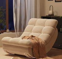 Fauteuil inclinable de salon en cuir véritable, style minimaliste nordique italien, haut de gamme, pour chambre à coucher, meubles de maison avec éléments en bois.