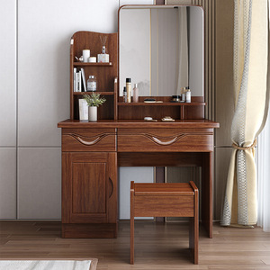 Okusu Furniture Solid Wood <b>Dressing</b> <b>Table</b> 1000mm Modern Chinese Style With Mirror And <b>Storage</b> <b>For</b> Bedroom - Product Image 3