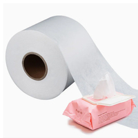 Hersteller kostenlose Probe atmungsaktive Baby Wet Tissue Wipes Viskose Polyester Spunlace Vliesstoff Full Cross Vlies rolle