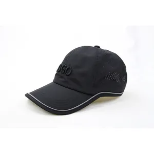 China supplier Taslon baseball cap hat custom embroidery black perforated unstructhed plain Outdoor Sport Caps