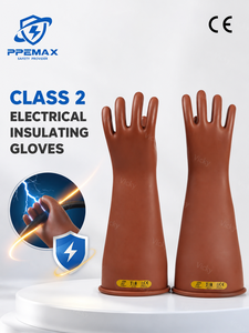 Sarung Tangan Isolasi Karet Kelas 2 untuk Perlindungan Listrik, Cocok untuk Pekerjaan Listrik 12kV atau 35kV - Product Image 1