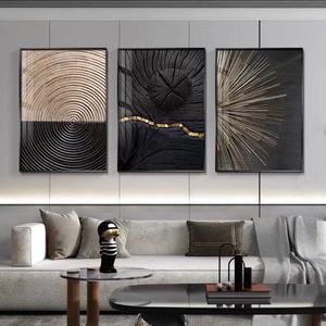 ديكور غرفة المعيشة الحديثة الفاخرة الشمال ملصق مجردة خلفية الجدار Triptych أريكة ضوء اللوحة - Product Image 2