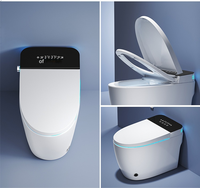 WC intelligent monobloc à chasse d'eau, fonctionnement automatique, toilettes modernes intelligentes avec télécommande