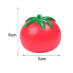 Balle anti-stress unisexe en PU résistant à l'eau, 6,0 cm, en forme de tomate, pour sport et jeu, impression de logo personnalisée, vente chaude - Product Image 5