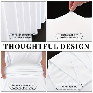 Best-Selling Modern Stretch Polyester Rectangular <b>Dining</b> <b>Table</b> <b>Cover</b> Skirt for Weddings Outdoor Parties - Product Image 2