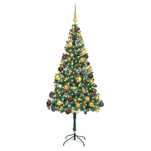 Albero di Natale artificiale verde 70,87 pollici in PVC e acciaio, decorazione singola ad alta simulazione per Natale - Product Image 1