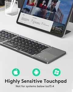 Tastiera Bluetooth <span class=keywords><strong>Mini</strong></span> Pieghevole Ultra Sottile Portatile per 3 Dispositivi <span class=keywords><strong>iPad</strong></span> iPhone Windows - Product Image 3