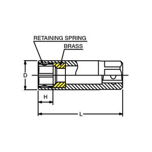 KOKEN - 4300C-16 1/2 ''Toma de bujía de latón con clip - EAN 4991644083664 LUBRICACIÓN, FILTRACIÓN Y BUJÍAS - Product Image 2