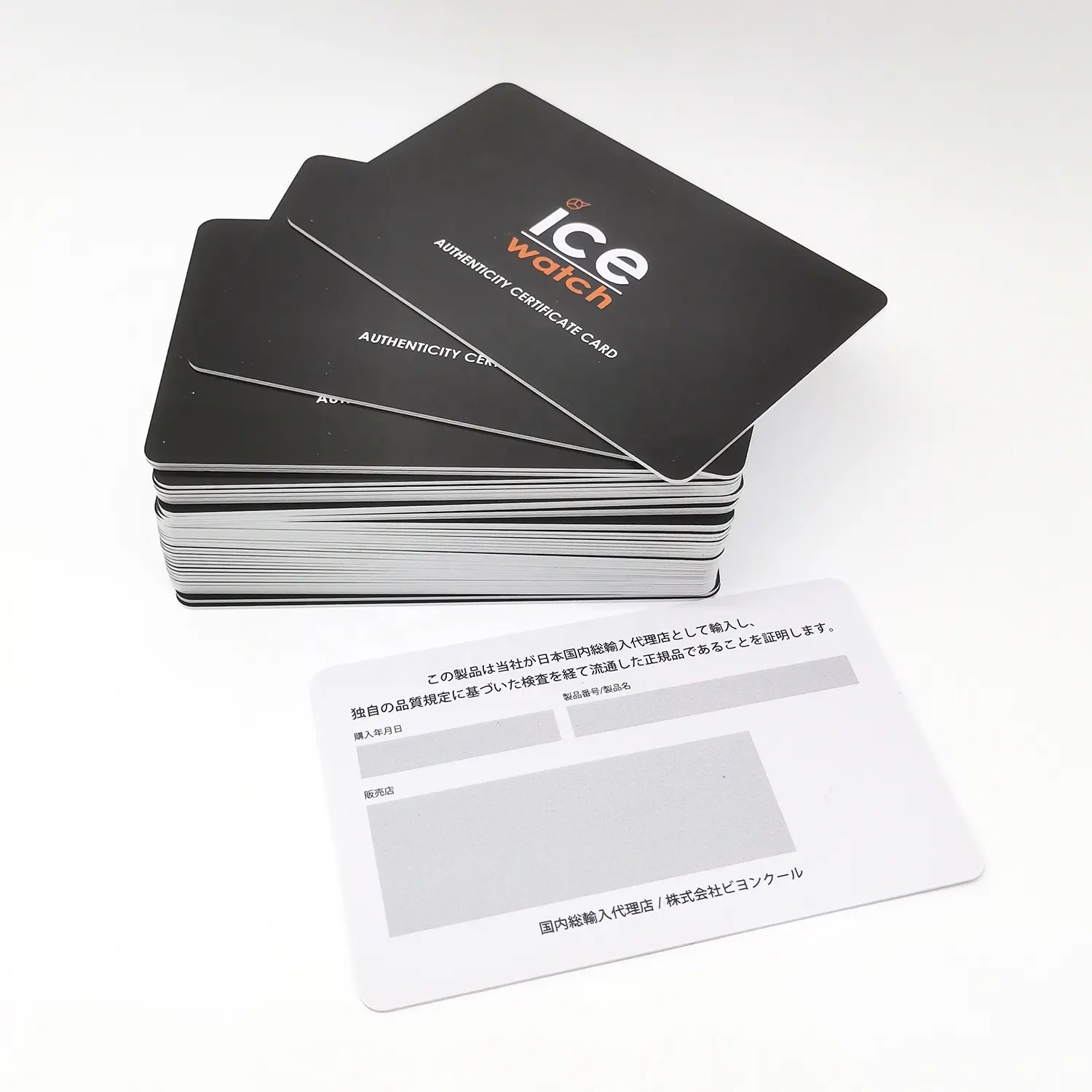 Takı ve saat için orijinallik kartının özelleştirilmiş plastik sertifikası