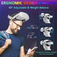 Batterie de 10000 mAh pour casque Oculus Quest 2 avec batterie de 5000 mAh pour casque compatible avec Oculus/Meta Quest 2