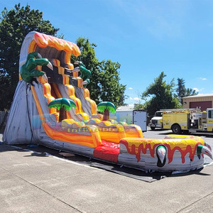 Outdoor party jumpers tobogan acuatico hinchable 20ft inflatable T-rex water <b>slide</b> with <b>pool</b> for kids - Product Image 2