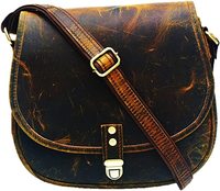 Sac bandoulière vintage en cuir végétalien pour femme, sacoche de taille moyenne avec sangle réglable, style mode