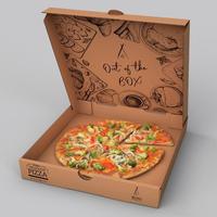Caja de Pizza Personalizada con Logotipo Estampado en Caliente, Papel Recubierto Biodegradable, Caja de Embalaje para Restaurante de Comida para Llevar, MOQ Bajo