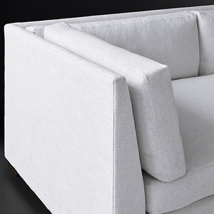 Ensemble de canapés Rhoohill personnalisable en lin blanc de luxe, style rétro pour villa, salon, meubles de salon, canapé <span class=keywords><strong>3</strong></span> <span class=keywords><strong>places</strong></span> - Product Image 5