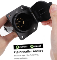 TAPLUS 7-polige Klingensteckdose zu 12 V Power Adapter mit Staubdichter Abdeckung 7-polig-Anhänger-Anschluss für Reisemobil 7-polig-Auflieger-Steckdose