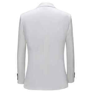 Costume de mariage de luxe grande taille respirant 3 pièces Blazers coupe ajustée pour homme Costume d'affaires formel Soirée Blanc Classique - Product Image 5