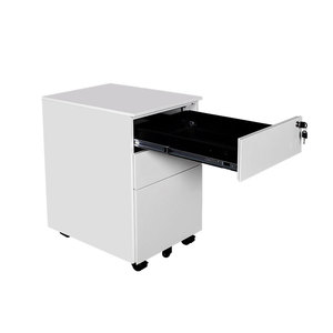 Modern High Quality 3-Drawer Vertical Mobile Steel File <b>Cabinet</b> Adjustable <b>Lockable</b> for Home Office Bank Kitchen School Hospital - Product Image 2