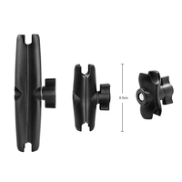 Aksesoris Holder HP Motor dari Aluminium Alloy, Batang Penghubung Bola 1 Inch, Dudukan Lengan Soket Ganda 6CM 9CM