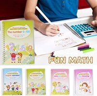Cahier d'écriture réutilisable Sank Magic pour enfants, en anglais, français et arabe, pour la pratique de l'écriture manuscrite