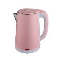 Bouilloire électrique sans fil à double paroi de haute qualité, fonction anti-chauffe à sec, en acier inoxydable 304/201 et plastique, pour usage domestique