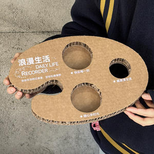 Présentoir en carton alvéolé <span class=keywords><strong>d</strong></span>écoupé sur mesure pour lait, café, thé, avec plateau porte-gobelets 4 tasses, en papier kraft, pour cupcakes et tasses à café - Product Image 5