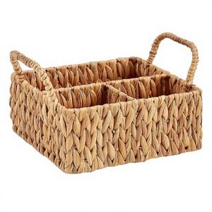 Artex Dong Thap Eco-Friendly Water Hyacinth <b>Rectangular</b> <b>Storage</b> Caddy 3 Compartments Handles (Multifunction Design) Home Decor - Product Image 3