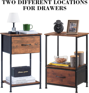 Comodino rustico in legno Somdot comodino fine tavolo per camera da letto vivaio soggiorno - Product Image 2