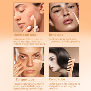 Beleza Uso Doméstico Equipamentos Neon Argon Handheld Galvânico Ance Tratamento Alta Frequência Facial Wand Terapia Máquina - Product Image 5