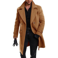 Manteau en laine pour homme automne/hiver, double boutonnage, épais, en tweed, trench-coat, Sehe Fashion