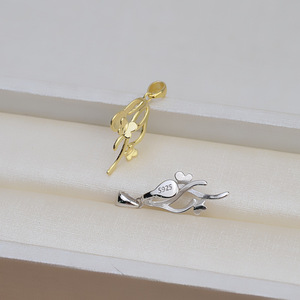 Pendentif papillon en argent 925 fait main avec perle baroque, collier en perle de forme spéciale pour femme, porte-perle vide, pendentifs fins, breloques - Product Image 3