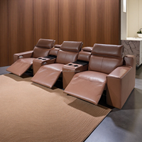 Hot-Selling Leder Theater Power Recliner Sessel für Wohnzimmer Villa Keller mit verstellbarer Kopfstütze und USB-Aufladung