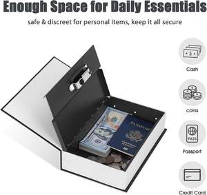 Caja Fuerte con Combinación de Seguridad AJF, Caja Metálica con Cerradura, 9.5" X 6.2" X 2.2", Negra, Grande - Product Image 3